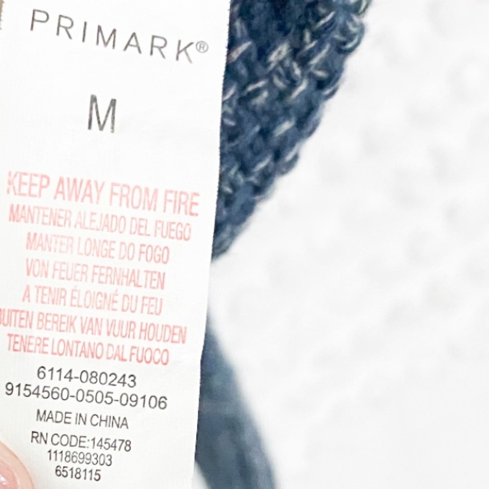 Primark blue knit crewneck pullover sweater m - Picture 7 of 8